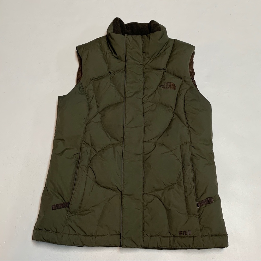The North Face Olive Green Quilted Down Vest